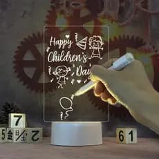Luminária 3D de Escrever tipo Lousa  Acrílico Caneta