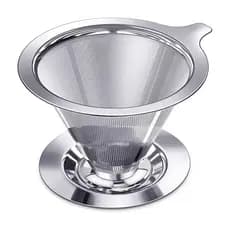 Kit Ate 3 Coador De Café Inox Aço Tam 102 Filtro Reutilizável