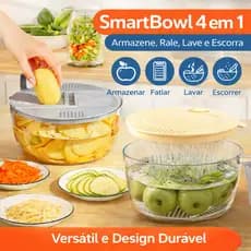 SmartBowl 4 em 1 Escorredor Inteligente Ralador Organizador Arroz Vegetal Gourmet Premium