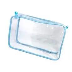 Necessaire inteira transparente e AZUL 23X15