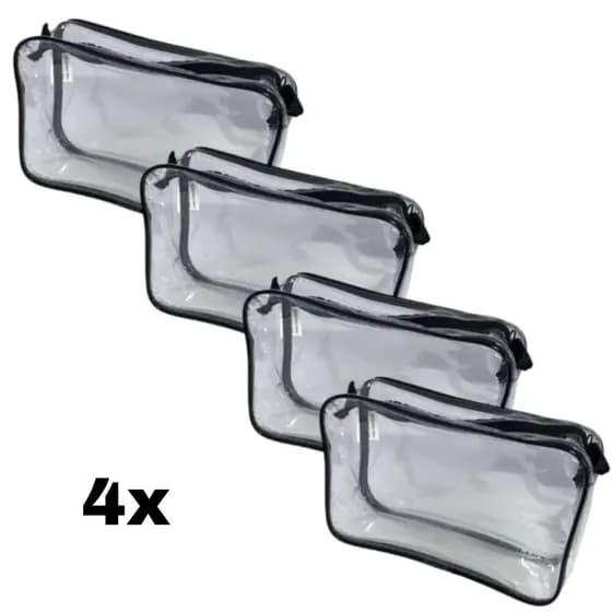 KIT com 4 necessaire transparente  23X15