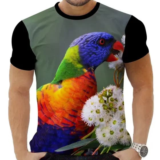 Camiseta Camisa Personalizada Periquito Louro Loro Arara 5_x000D_