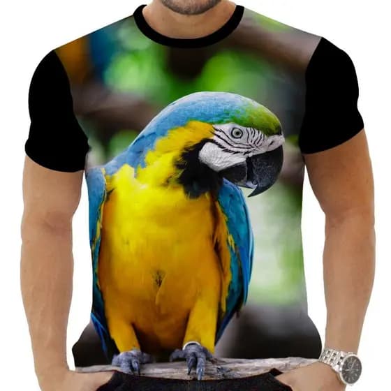 Camiseta Camisa Personalizada Periquito Louro Loro Arara 10_x000D_