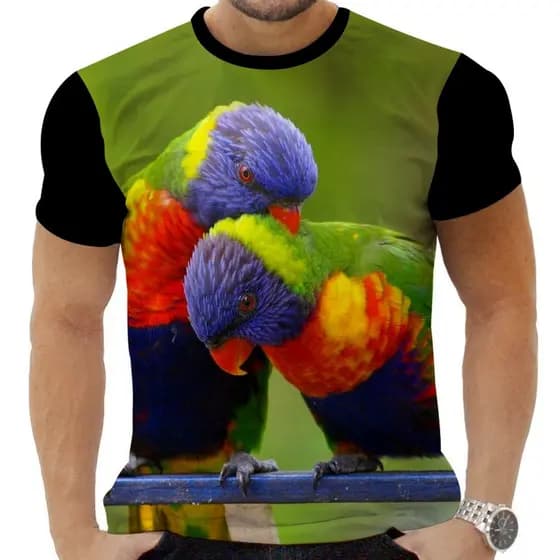 Camiseta Camisa Personalizada Periquito Louro Loro Arara 6_x000D_
