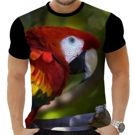 Camiseta Camisa Personalizada Periquito Louro Loro Arara 9_x000D_