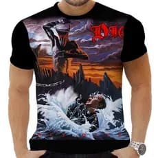 Camiseta Camisa Personalizada Rock Clássico Metal Dio 19_x000D_
