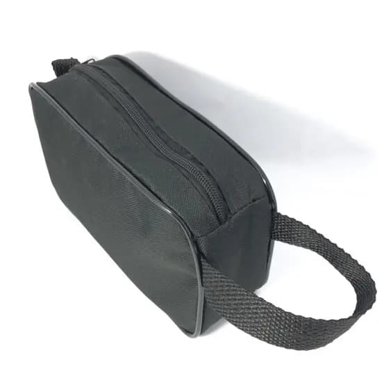 Necessaire masculina toda Preta DE TECIDO NYLON / necessaire /maquiagem /kit Barbear / Higiene pessoal etc