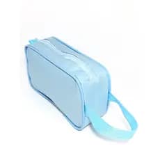 Necessaire  toda AZUL de TECIDO COM ALÇA / necessaire /maquiagem /kit Barbear / Higiene pessoal , multiuso e etc