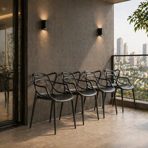 4 Cadeiras Allegra Para Sala Com Varanda, Acabamento Premium Elegante