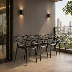 Kit 4 Cadeiras Allegra Para Apartamento Com Varanda, Estilo Minimalista