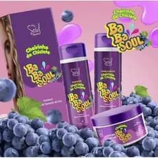 kit cabelo 3 uni. shampoo, condicionador e máscara, fragrância  uva - babasoul, cabelo, tratamento capilar