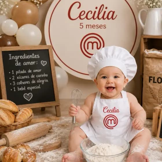 Avental chef e Touca de Confeiteiro
