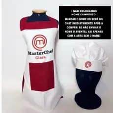 Avental chef com Nome + Touca com Simbolo – Para Bebê ou Criança