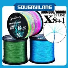 Sougayilang 300M 500M 1000M 9 fios trançado linha de pesca multifilamento durável linha de pesca forte PE