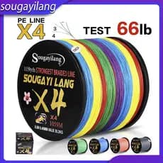 Sougayilang Linha De Pesca 100m 4x Arame Trançado Pe Super Forte 18-66lb Carpa Mais Suave