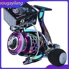 Sougayilang viagem Reel Pesca colorido 13 +1 BB Luz Peso molinetes ultra suave poderosas para Água doce Água salgada Trolling Reel