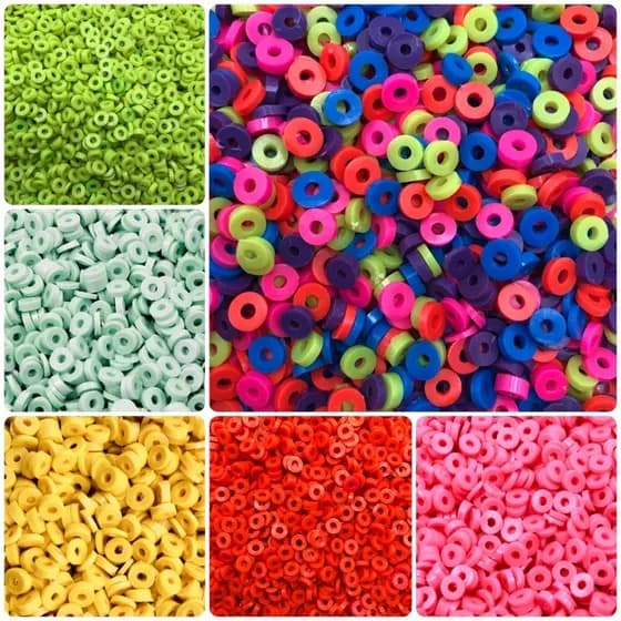 Miçanga Entremeio Disquinho Disco Colorido 6MM - 1600 Unidades - 100 Gramas