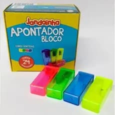 Apontador Com Depósito Retangular Jandaia Kit lápis de cor lapiseira caneta coloridas caneta colorido volta a aula