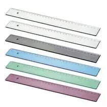 Acrinil  Régua Plástica Cristal 30CM lápis de cor lapiseira caneta coloridas caneta colorido volta as aulas blackfriday