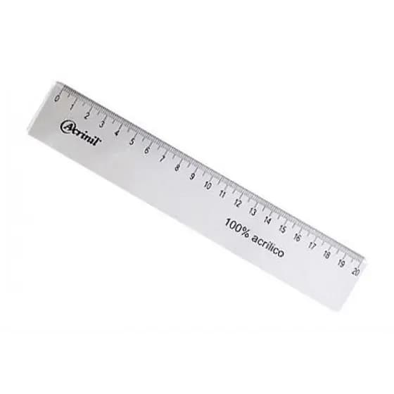 Régua Plástica Cristal Resistente Acrinil 20cm lápis de cor lapiseira caneta coloridas caneta colorido volta a aula blac