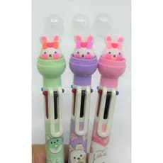 Caneta esferográfica multicolorida 6 em 1 de 0.7 mm 6 cores canetas esferográficas retráteis para escritório