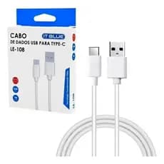 Cabo Tipo USB-C Turbo Carregamento Rápido 2.4A e Transferência De Dados