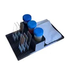 Organizador 3 Em 1 Porta Lâminas Microscópio Para Tubos De Coleta E Papel