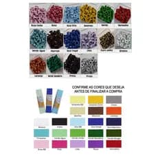 Kit 6 Elasticos Colorido E 300 Ilhos Colorido Alumínio