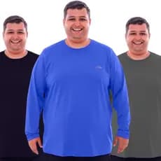 Kit 3 Camisa UV Masculina Proteção Solar Plus Size G1 G2 G3