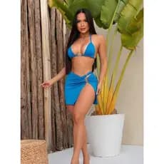 CONJUNTO DE BIQUINI CARIBE CONJUNTO BIQUINI BRASILEIRO CALCINHA DE BIQUINI + SUTIA DE BIQUINI + SAIA VERAO