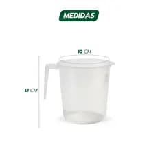 Kit 5 Jarra Plástica 1 Litro Medidora com Bico Dosador para Água Suco e Receitas