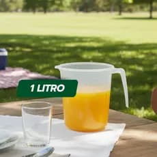 Kit 10 Jarras Medidoras 1 Litro Plástica com Alça e Bico Graduada para Cozinha e Bebidas