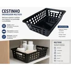 Organizador de Gaveta Plástico Multiuso 22x19x8 cm Cozinha Banheiro Armário