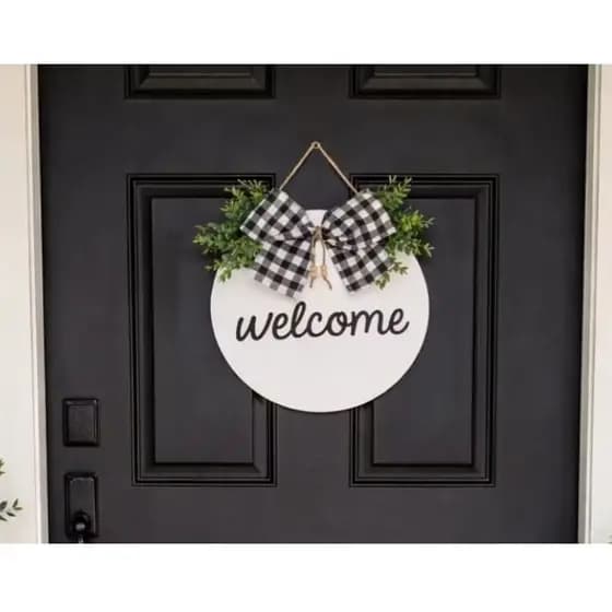 Enfeite para porta de casa ou apartamento bem vindo  - branca