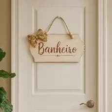 Placa para porta de banheiro/ lavabo