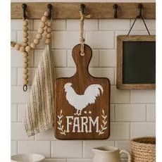 Placa decorativa em pinus tábua de madeira para cozinha estilo farmhouse - Pronta entrega