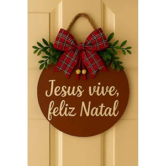 Guirlanda de Natal Jesus Vive Feliz Natal