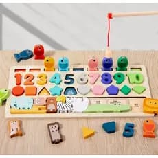 Conjunto De Blocos De Madeira Montessori Para Crianças Pré-Escola