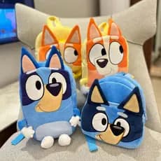Mochila de Pelúcia Infantil Azul 38x22cm – Super Fofa, Macia e Confortável para Passeios mochila bluey pelucia