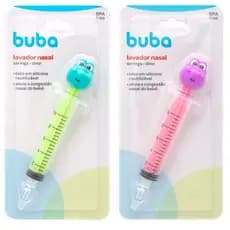Seringa Lavagem Nasal Bebê Infantil Ponta de Silicone Dino Menino e Menina Buba