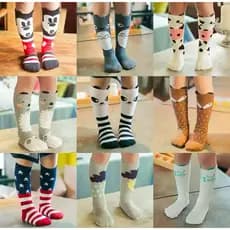 Meias divertidas 3/4 infantil para criança meias de inverno de algodão de bichinhos meias divertidas