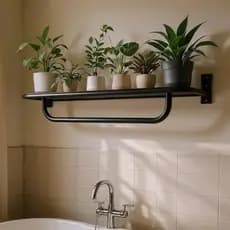 Arara De Parede Com Prateleira Aramada Para Plantas Prateleira fixa 1mt