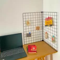Painel de Fotos de Canto Quadro de Estudo e Recados em tela aramada Com prendedor Para Escritório