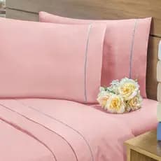 Kit Jogo Lençol Cama Box Casal Queen 400 fios HIPER percal 03 Peças Ponto Palito