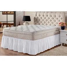 Saia Para Cama Box Com Elástico Em Toda A Volta Cores Banca Preta E Palha Promoção