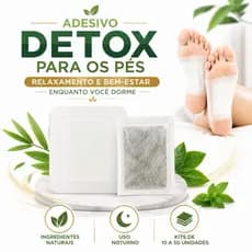 Adesivo Detox Para os Pés Kit 10 a 50 Foot Patch Natural Relaxamento Bem Estar Uso Noturno Pés Cansa