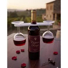 Suporte Flutuante Para Vinho e  Taças de Vinho  | Porta Taças - Porta Vinho -  2 em 1 Decorativo