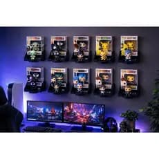 Suporte Funko Pop Parede 3D Premium | Expositor Boneco + Caixa | Prateleira Geek Gamer Decorativa