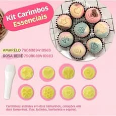 Kit Carimbo Essencial BlueStar marcador de brigadeiro doces biscuit pasta americana biscoitos