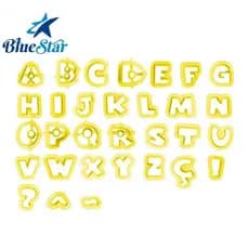 Molde Cortador De Letras 2cm Bluestar Com 38 Pcs Para Pasta Americana De Ninho , Biscuit, Biscoitos